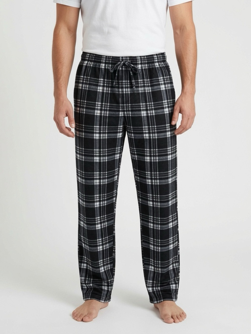 Preswick & Moore Black and Gray Plaid  pajama Pants sz M